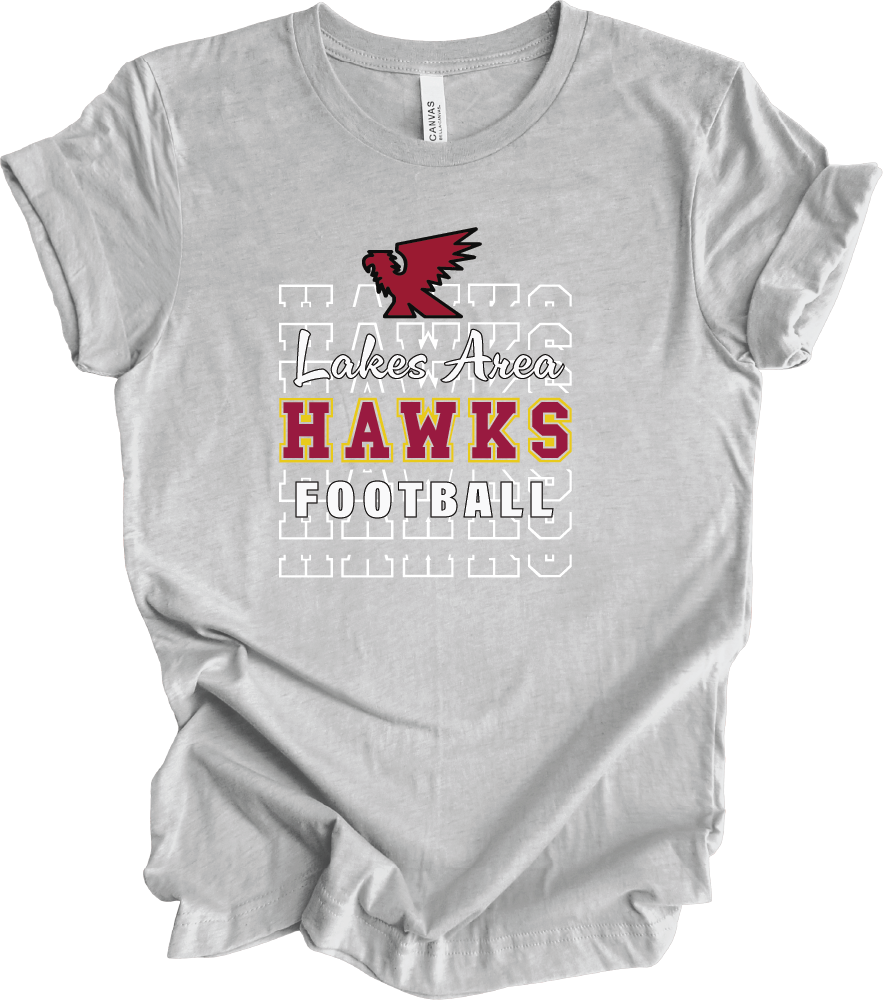 LA Hawks T-Shirt Stacked Design 3 Colors