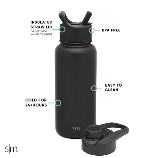 BBTN Water Bottle with Chug & Straw Lids
