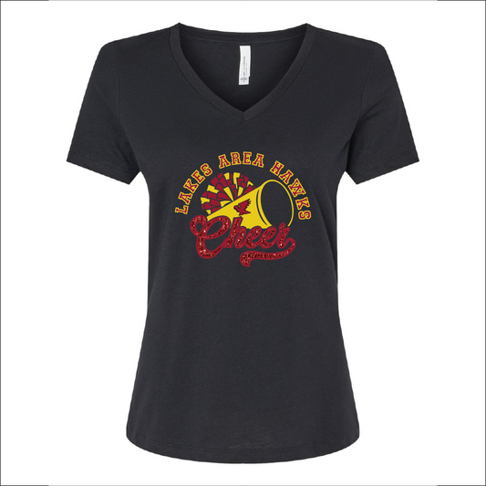 LA Hawks Cheer Faux Sequin T-Shirt V-Neck 2 Colors