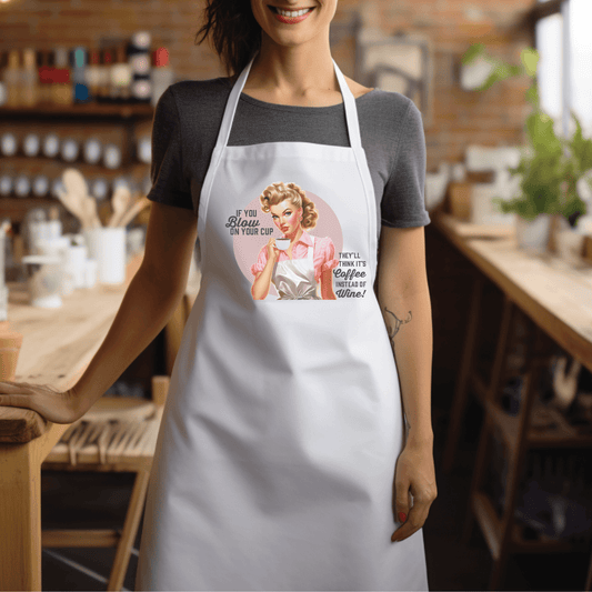 Apron "Blow on Your Coffee they will Think It's Wine"