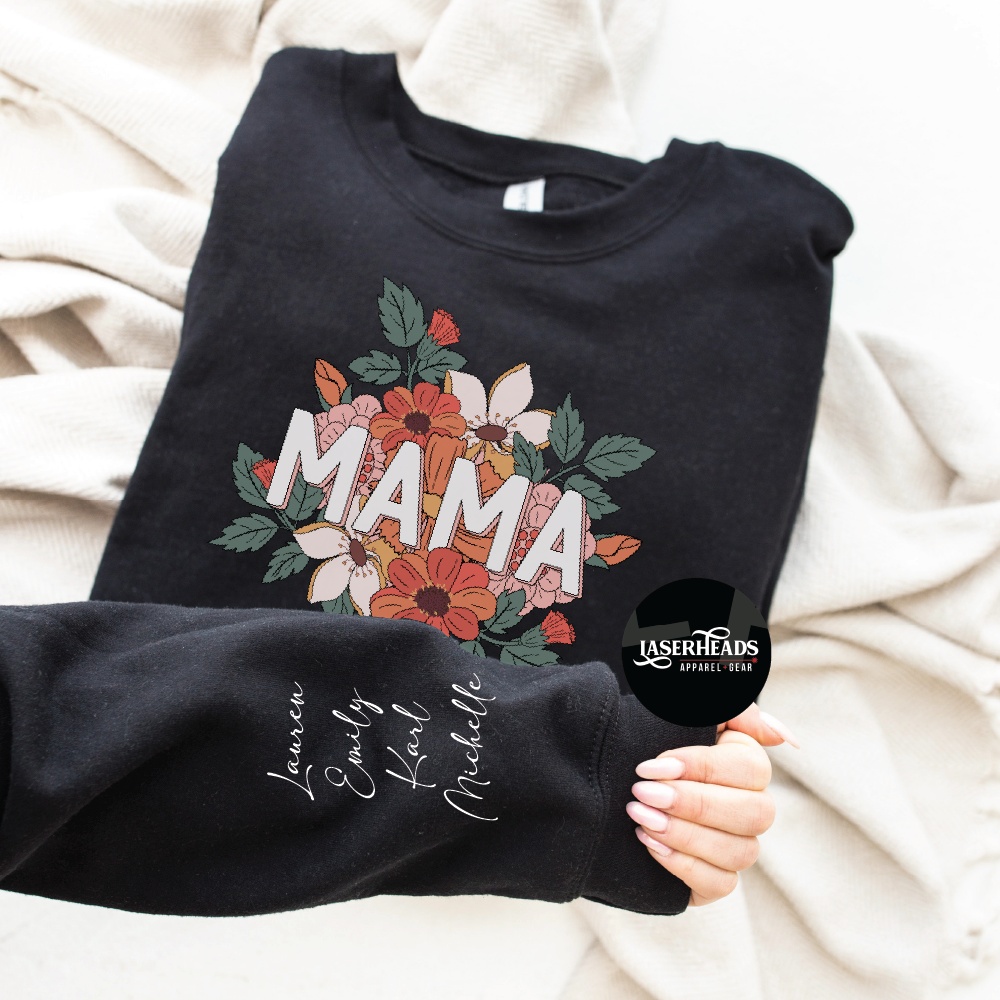 Mother Grandmother Custom Sweatshirt with Sleeve Names