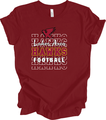 LA Hawks T-Shirt Stacked Design 3 Colors