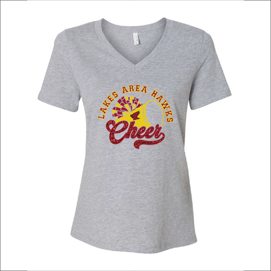LA Hawks Cheer Faux Sequin T-Shirt V-Neck 2 Colors